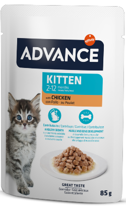 Advance Cat Kitten Chicken | Wet (Saqueta) Caixa 12 Saquetas 85 g