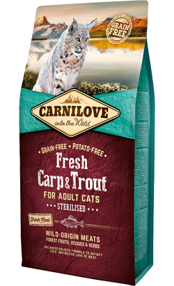 Carnilove Grain-Free Adult Cat Sterilized Fresh Carp & Trout 6 kg