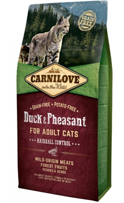 Carnilove Grain-Free Cat Adult Hairball Control Duck & Pheasant 6 kg