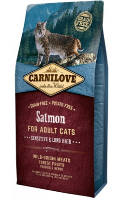 Carnilove Grain-Free Cat Adult Sensitive & Long Hair Salmon 6 kg