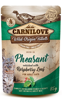 Carnilove Grain-Free Cat Pheasant with Raspberry Leaves | Wet (Saqueta) 85 g