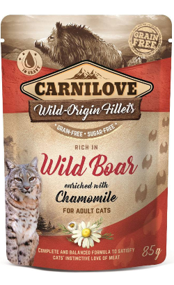 Carnilove Grain-Free Cat Wild Boar with Chamomile | Wet (Saqueta) 24 X 85 g