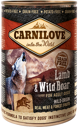 Carnilove Grain-Free Lamb & Wild Boar Adult Dog | Wet (Lata) 6 X 400 g