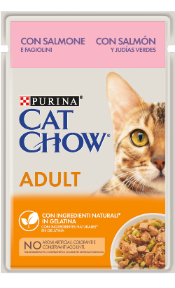 Cat Chow Adult Salmon & Green Beans | Wet (Saqueta) 26 X 85 g