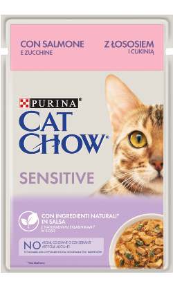 Cat Chow Adult Sensitive Salmon & Courgette | Wet (Saqueta) 26 X 85 g