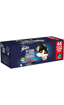 Felix As Good As It Looks Mixed Selection in Jelly Jumbo Pack | Wet (Saqueta) 44 x 85 g