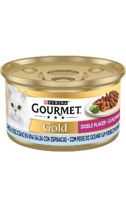 Gourmet Gold Duplo Prazer com Peixe do Oceano & Espinafres | Wet (Lata) 24 X 85 g
