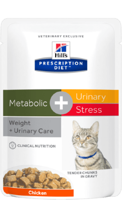 Hills Prescription Diet Feline c/d Urinary Stress + Metabolic | Wet (Saqueta) Cx c/ 12 saquetas 85 g