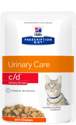 Hills Prescription Diet Feline c/d Urinary Stress with Chicken | Wet (Saqueta) Cx c/ 12 saquetas 85 g