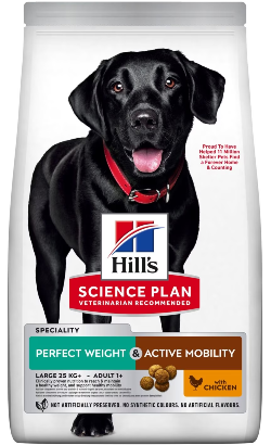 Hills Science Plan Dog Perfect Weight & Active Mobility Large Breed Adult with Chicken 12 kg