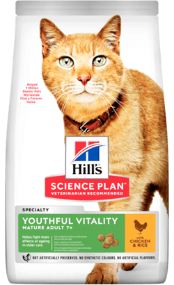 Hills Science Plan Cat Adult 7+ Youthful Vitality Chicken with Rice 1,5 kg