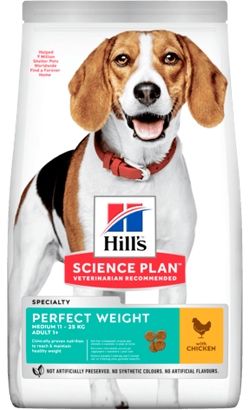 Hills Science Plan Dog Perfect Weight Medium Adult with Chicken 2 kg