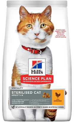 Ração para Gatos Hills Science Plan Sterilised Cat Adult with Chicken 1,5 kg