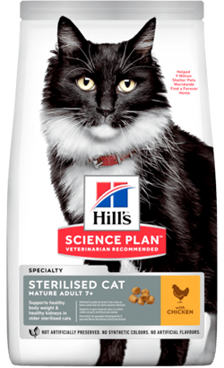 Hills Science Plan Sterilised Mature Adult 7+ Cat with Chicken 1,5 kg