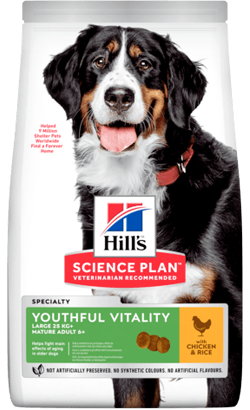 Hills Science Plan Dog Youthful Vitality Large Breed Mature Adult 6+ with Chicken & Rice 14 kg