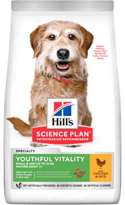Hills Science Plan Dog Youthful Vitality Small & Mini Mature Adult 7+ with Chicken & Rice 1,5 kg