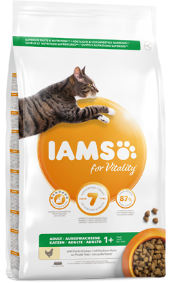 Iams for Vitality Adult Cat Food with Fresh Chicken 3 kg