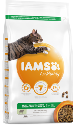 Iams for Vitality Adult Cat Food with Lamb 10 Kg
