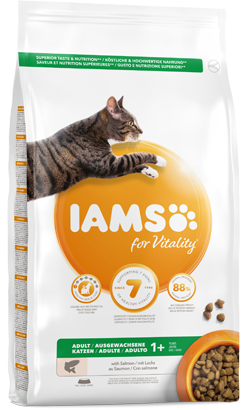 Iams for Vitality Adult Cat Food with Salmon 3 kg
