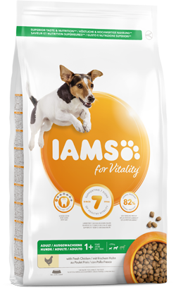 Iams for Vitality Adult Small and Medium Breed Dog Food with Chicken 12 kg