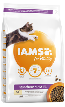 Iams for Vitality Cat Kitten Food with Fresh Chicken 10 kg