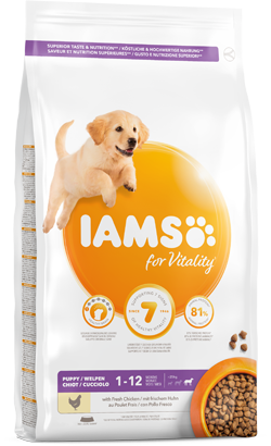 Iams for Vitality Large Breed Dog Puppy Food with Fresh Chicken 3 kg