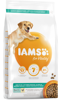 Iams for Vitality Light & Sterilised Dog Food with Fresh Chicken 3 kg
