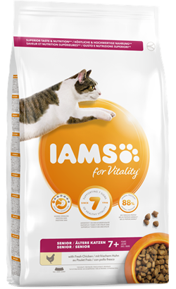 Iams for Vitality Senior Cat Food with Fresh Chicken 10 kg