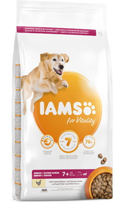 Iams for Vitality Senior Large Breed Dog Food with Fresh Chicken 12 kg