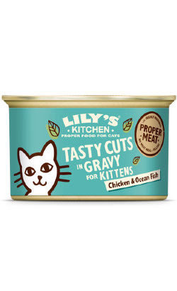 Lilys Kitchen Cat Kitten Tasty Cuts Chicken & Ocean Fish in Gravy | Wet (Lata) 24 X 85 g