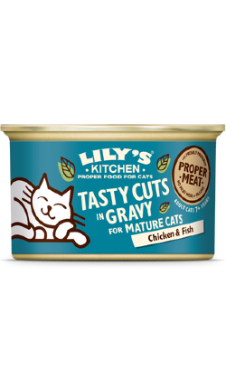 Lilys Kitchen Cat Tasty Cuts Senior Chicken & Fish in Gravy | Wet (Lata) 24 X 85 g