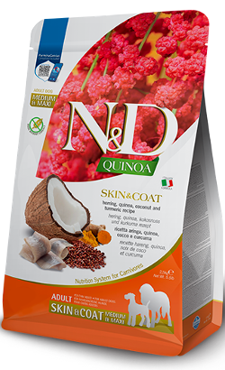N&D Quinoa Dog Skin & Coat Herring & Coconut Adult Medium Maxi 7 kg