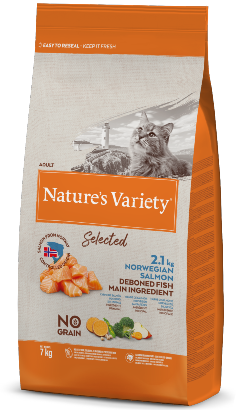 Natures Variety Cat Selected No Grain Salmão da Noruega 7 kg