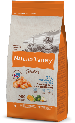 Natures Variety Cat Selected No Grain Sterilized Salmão da Noruega 1,25 kg