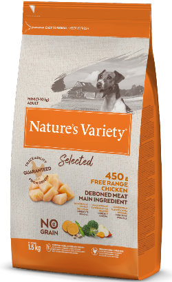 Natures Variety Dog Selected No Grain Mini Adulto Frango Campo 1,5 kg
