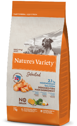 Natures Variety Dog Selected No Grain Mini Adulto Salmão da Noruega 1,5 kg