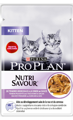 Pro Plan Cat Kitten NutriSavour with Turkey in Gravy| Wet (Saqueta) 26 X 85 g