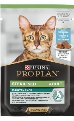 Pro Plan Cat Sterilised with Codfish Terrine | Wet (Saqueta) 26 X 75 g