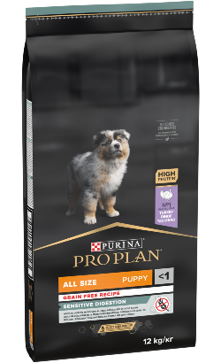 Pro Plan Dog Grain-Free All Sizes Puppy Sensitive Digestion Turkey 12 kg