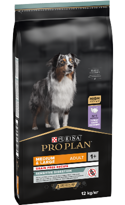 Pro Plan Dog Grain-Free Medium & Large Adult Sensitive Digestion Turkey 12 kg