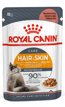 Royal Canin Cat Hair & Skin in Gravy | Wet (Saqueta) 12 X 85 g