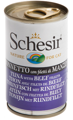 Schesir Cat Atum com Filete de Carne em Gelatina | Wet (Lata) 24 X 140 g