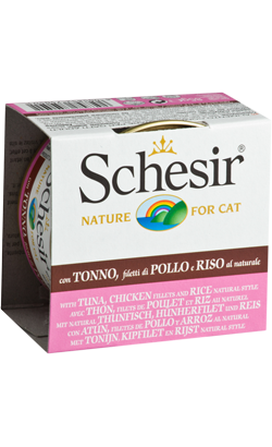 Schesir Cat Atum com Filete de Frango e Arroz ao Natural | Wet (Lata) 14 X 85 g