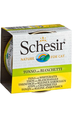 Schesir Cat Atum com Sardinha em Caldo de Peixe | Wet (Lata) 14 X 70 g